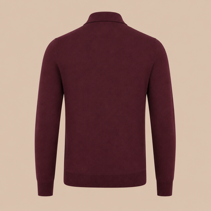 Gran Sasso Zip Merino Knitwear Polo- Burgundy