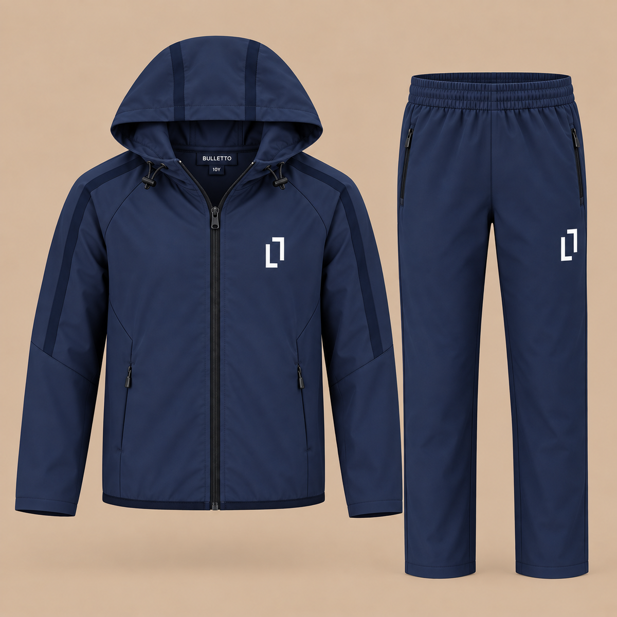 KIDS BULLETTO Tech Tracksuit - Navy.