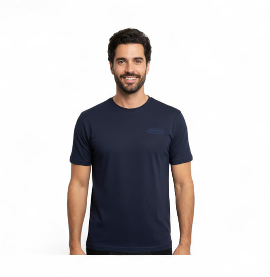 Bulletto embroided logo tee navy