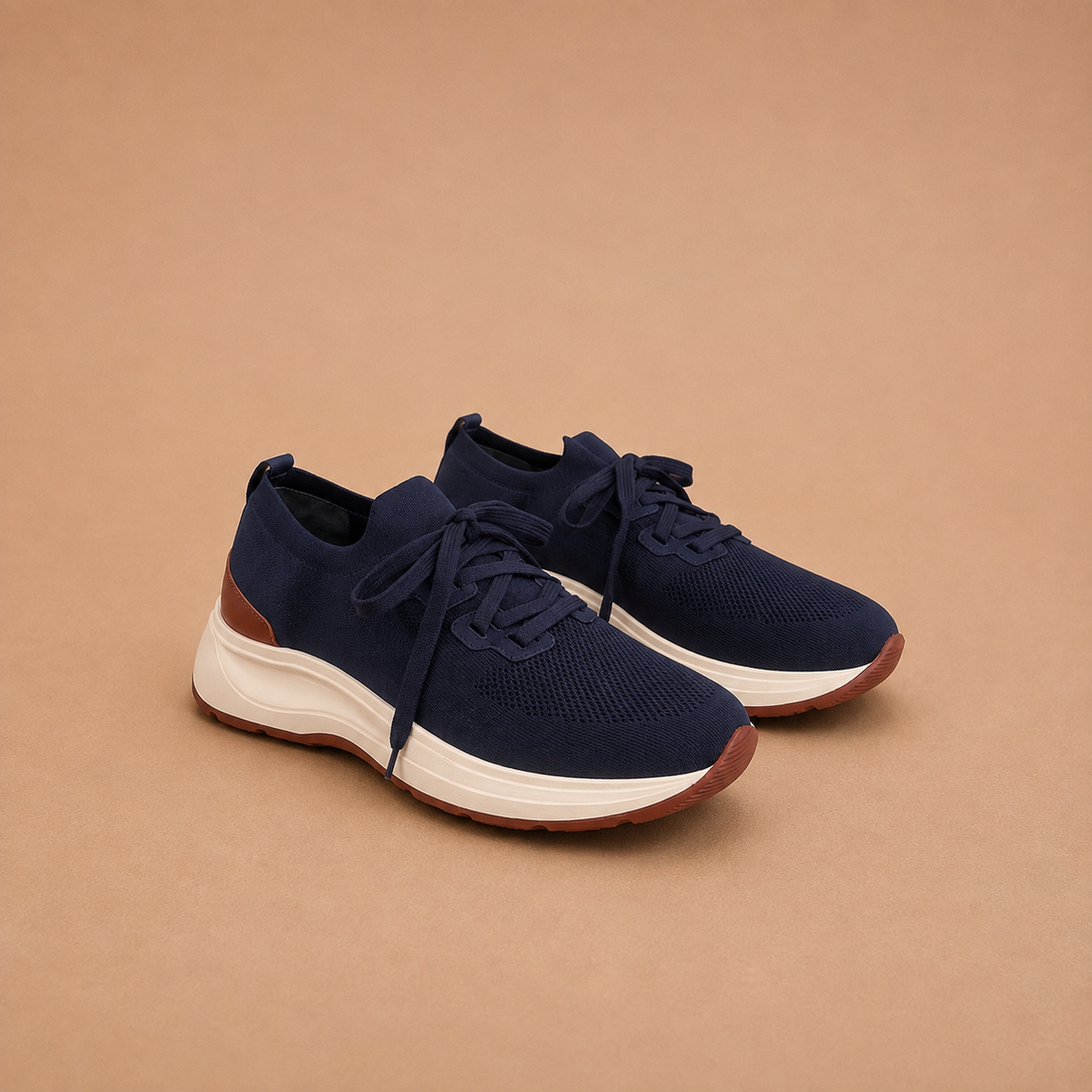 GRAN SASSO Navy. Knit Sneaker