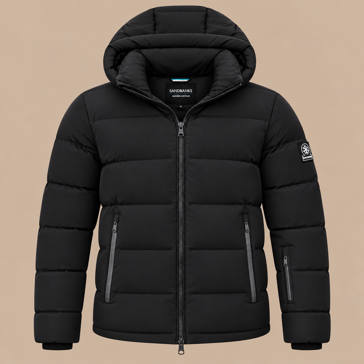 SANDBANKS Banks Waterproof Puffer Coat - Black