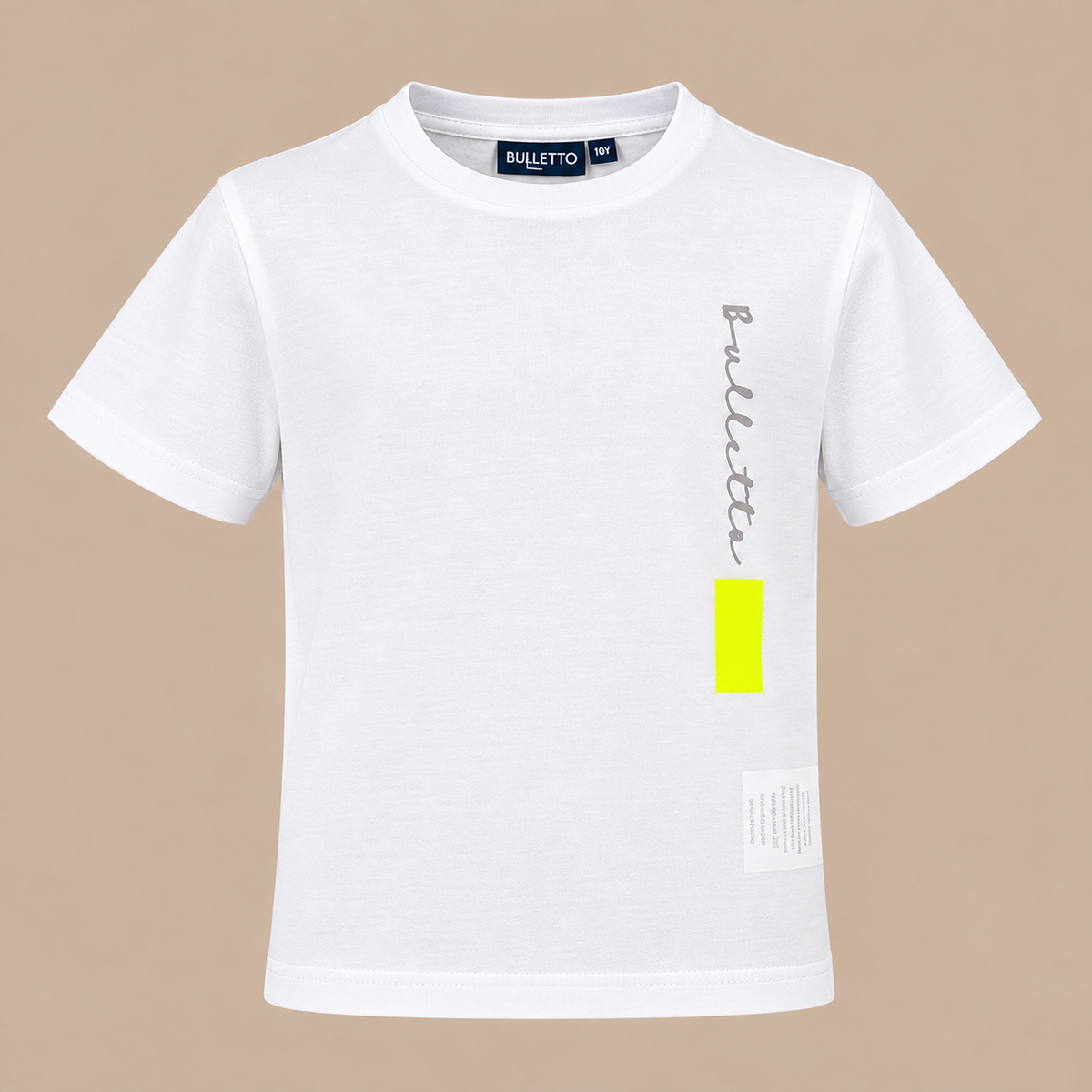 KIDS BULLETTO Logo Tee - White / Neon.