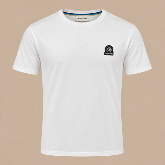 SANDBANKS  Badge Logo T - White