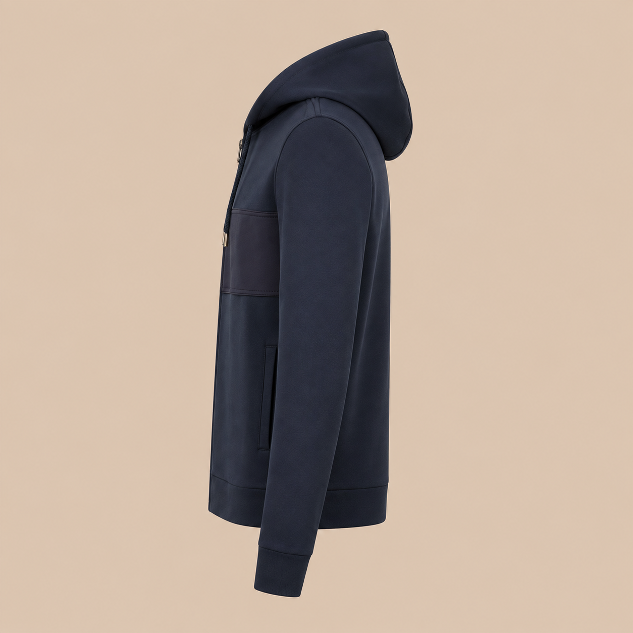 PAL ZILERI Jersey Tech Zip Hoodie - Navy