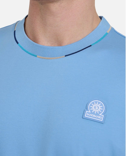 Sandbanks Badge Logo T - sky blue