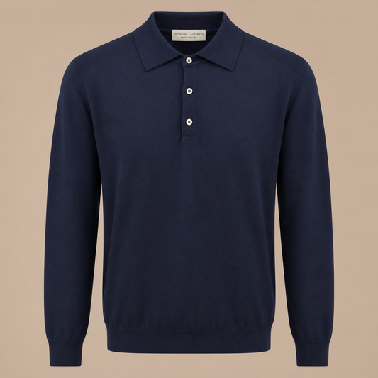 FILLIPPO DE LAURENTIIS Button Polo - Navy