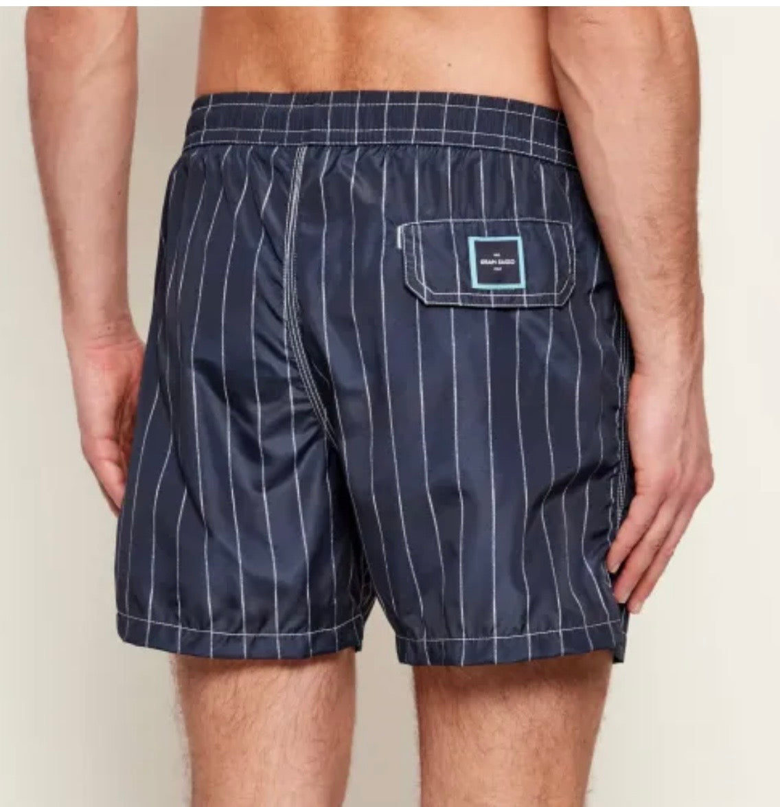Gran Sasso Swim Short - navy stripe
