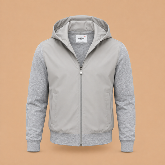 Gran Sasso Hybrid Full Zip Hooded Jacket stone / grey