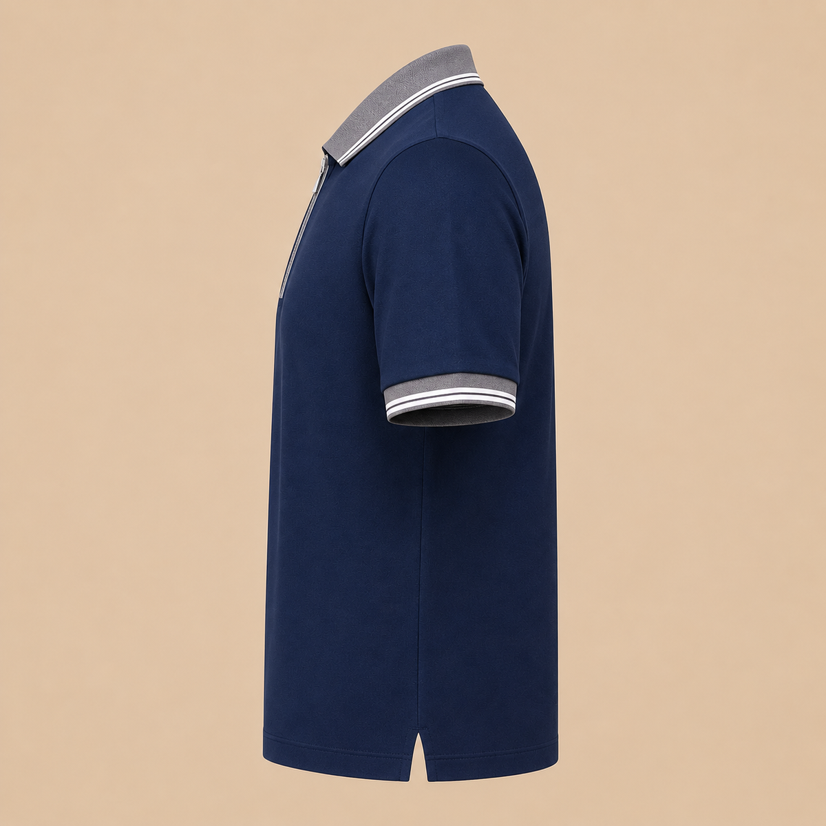Gran Sasso Mercerized Cotton Piquet Polo - Navy / Stone