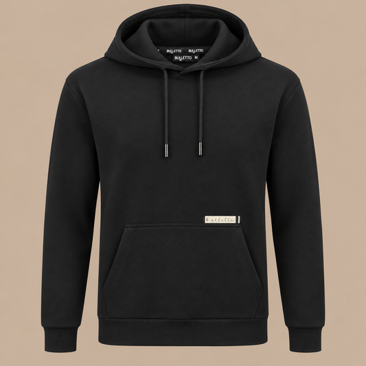 BULLETTO  Label Hoodie - Black.