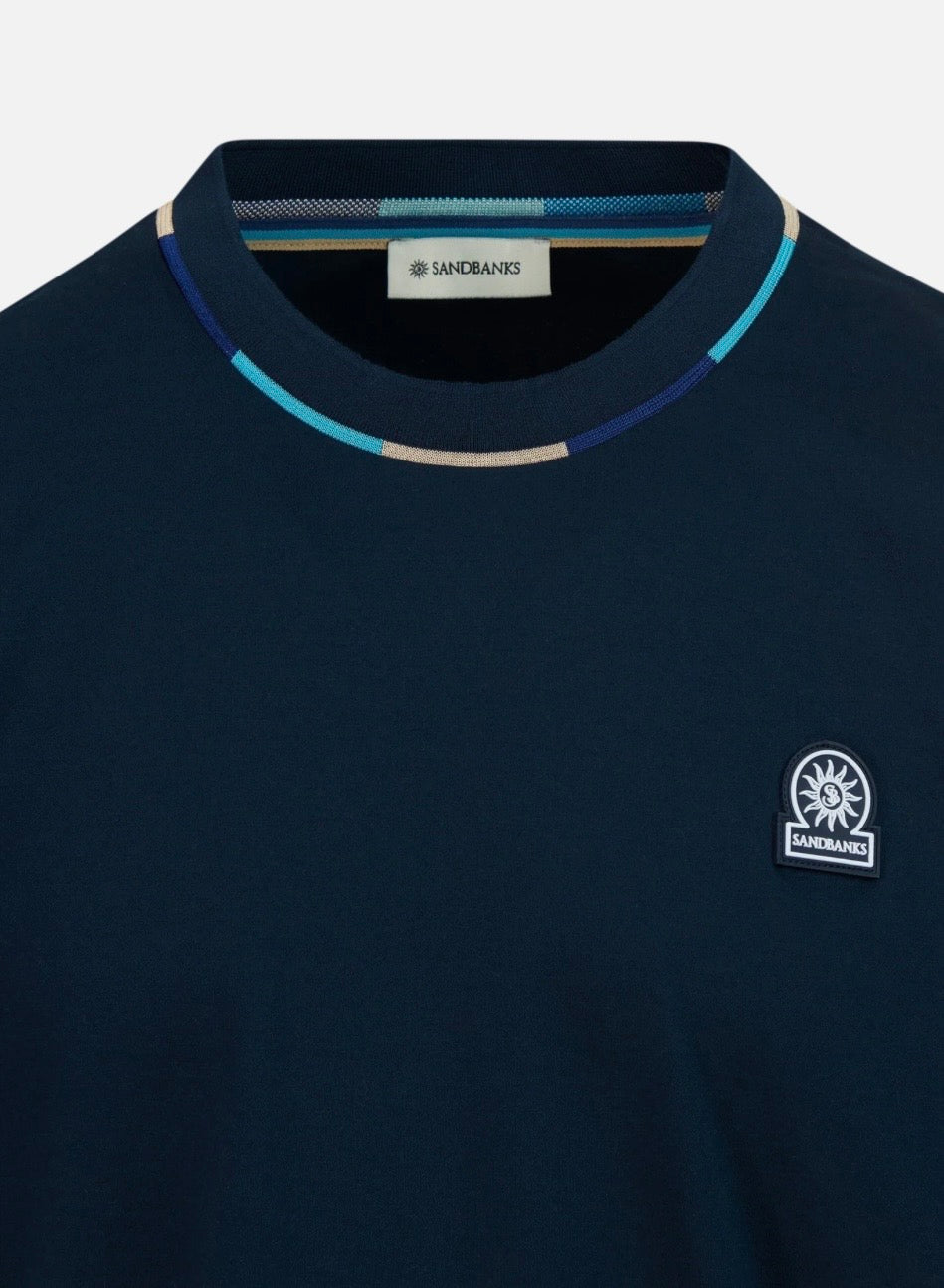 Sandbanks Badge Logo T - navy