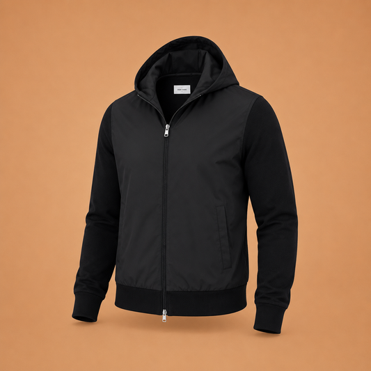 Gran Sasso Hybrid Full Zip Hooded Jacket black