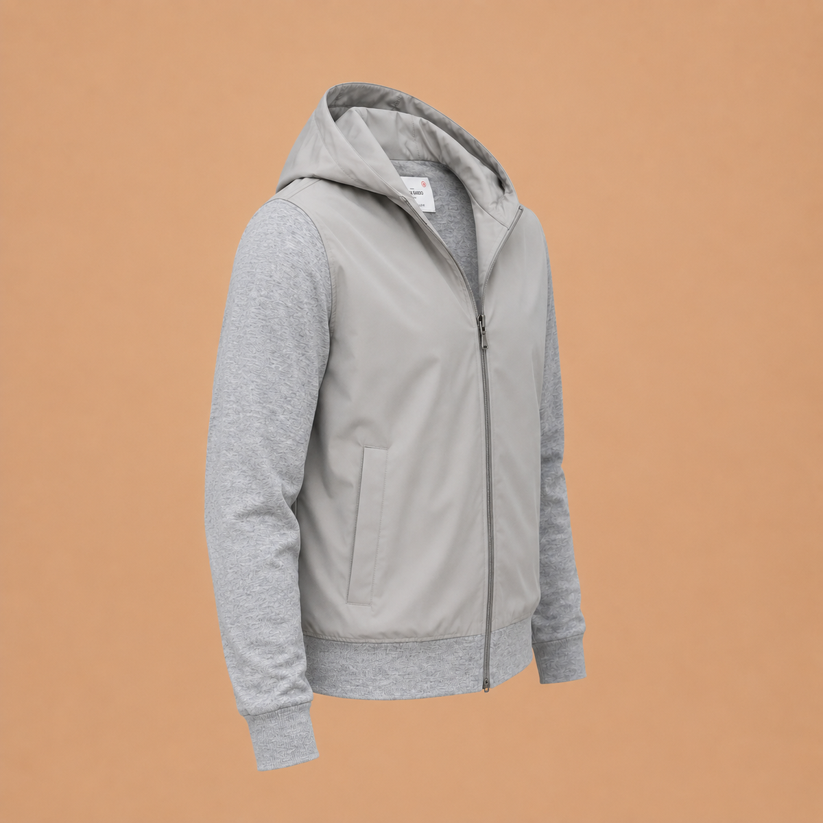 Gran Sasso Hybrid Full Zip Hooded Jacket stone / grey
