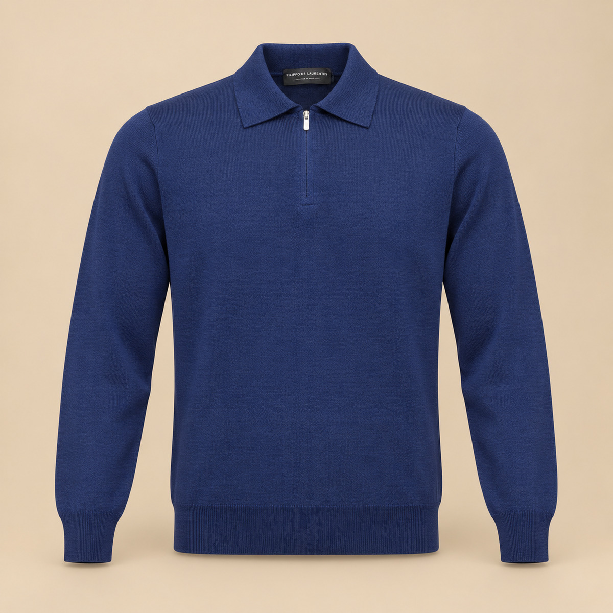FILIPPO DE LAURENTIIS Zip Polo - Mid Blue