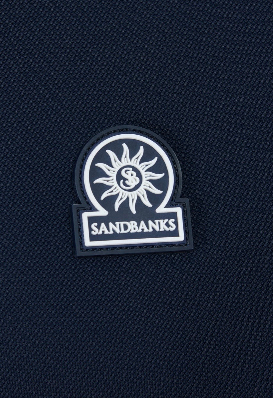 Sandbanks stripe collar and cuff polo navy
