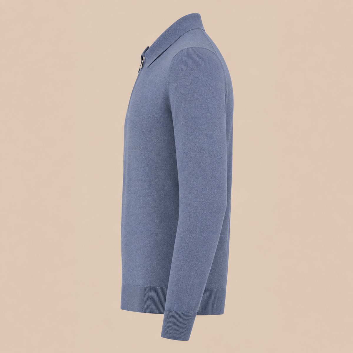 GRAN SASSO Zip Merino Knitwear Polo-Light Blue