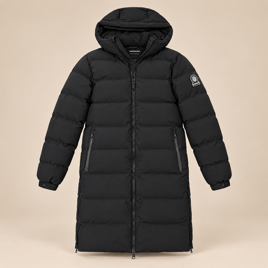 SANDBANKS TECHNICAL WATERPROOF LONG PUFFER COAT -Navy.