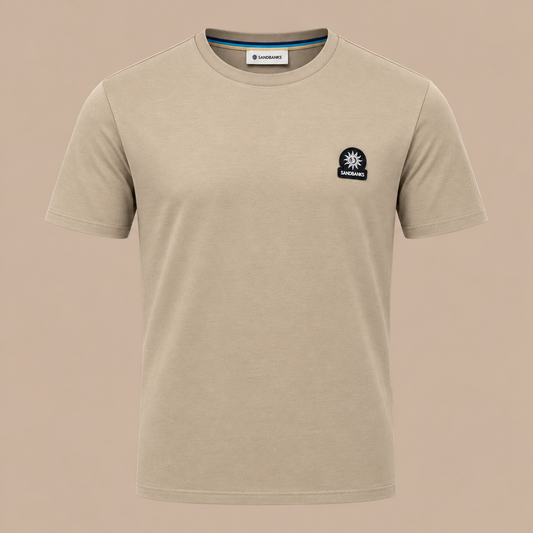SANDBANKS Badge Logo Tee - Beige