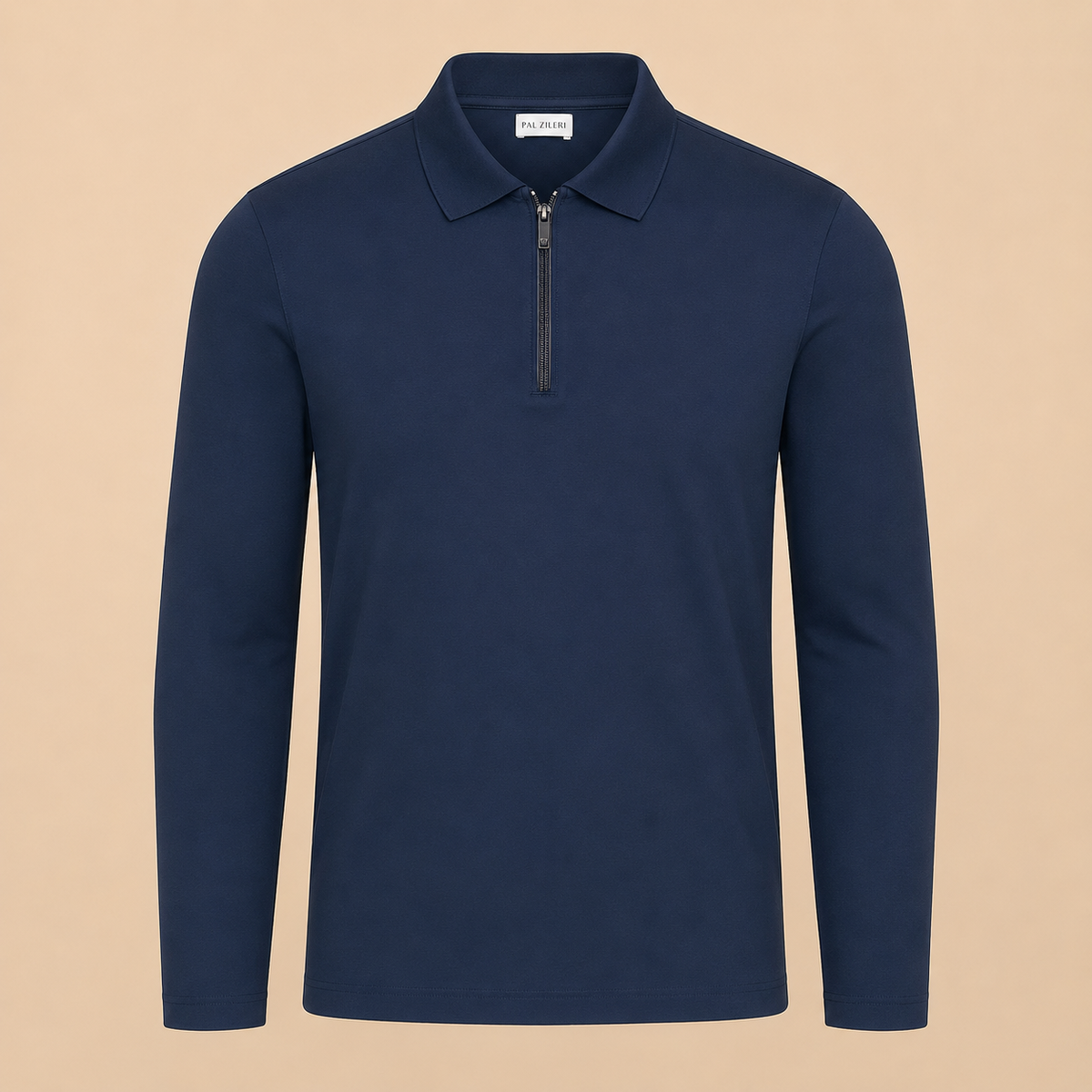 PAL ZILERI Long Sleeve Polo - Navy
