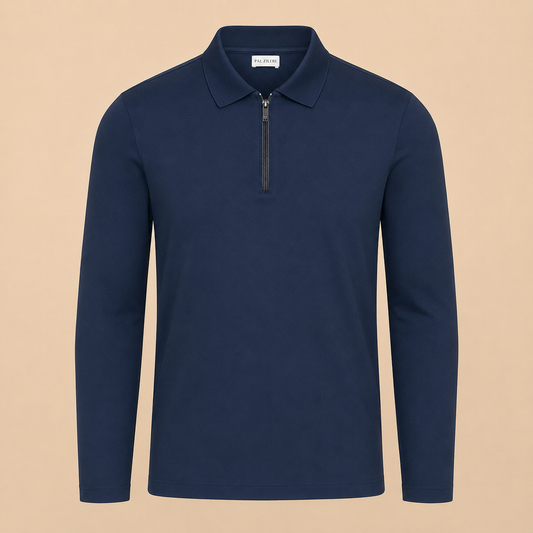 PAL ZILERI Long Sleeve Polo - Navy
