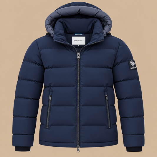 SANDBANKS Tri Banks Puffer Coat -Navy / Grey