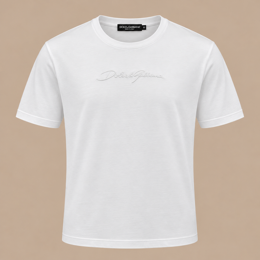 DOLCE & GABANNA Chest Logo Tee - White.