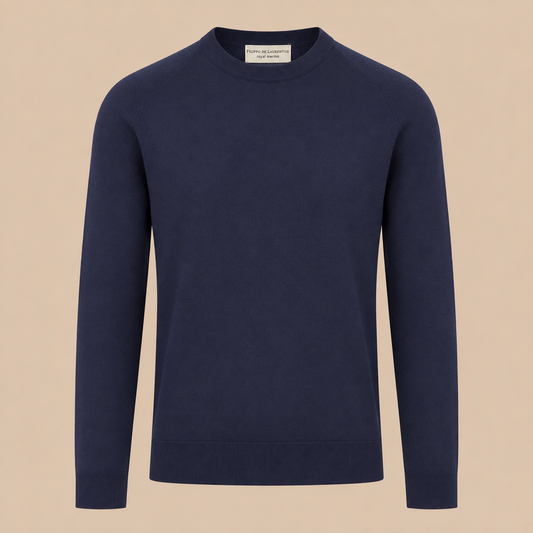 FILLIPPO DE LAURENTIIS Crew Knit Jumper - Navy