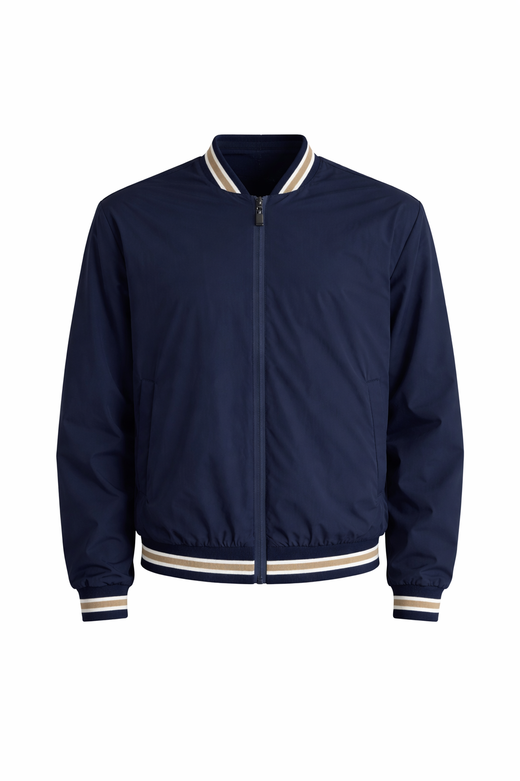 Pal Zileri navy nylon bomber jacket.