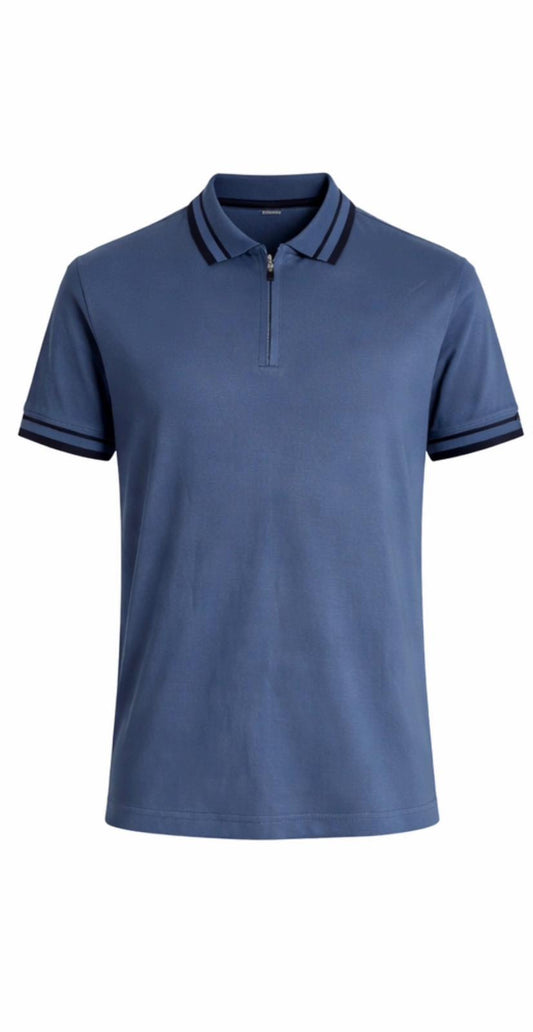 Pal zileri zip polo sky navy
