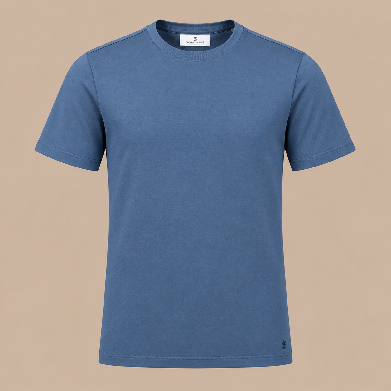 THOMAS MAINE Crew Tee - Steel Blue
