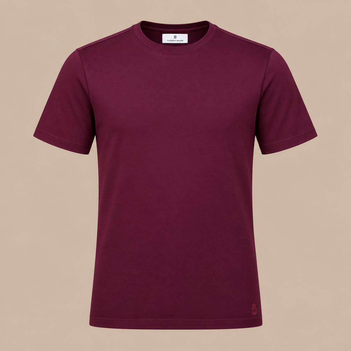 THOMAS MAINE Crew Tee - Burgundy.
