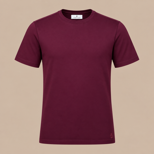 THOMAS MAINE Crew Tee - Burgundy.