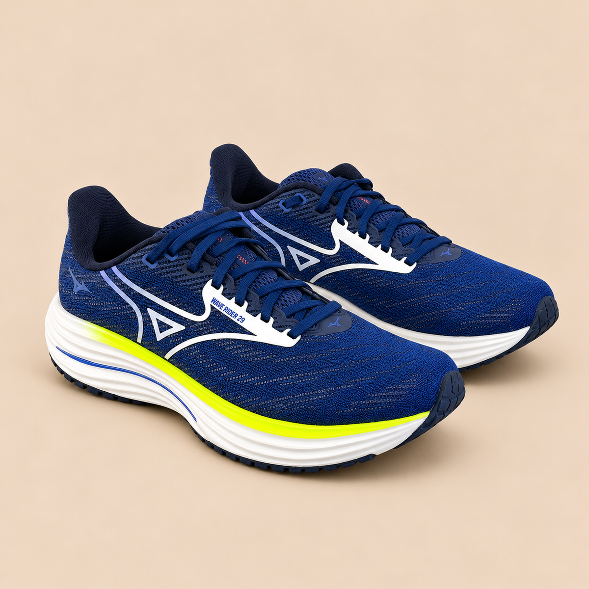 MIZUNO Wave Rider 29 - Navy / Royal / Neon.