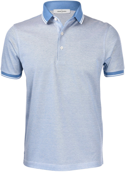Gran Sasso 3 button polo shirt (sky blue)