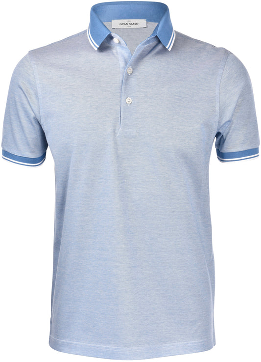 Gran Sasso 3 button polo shirt (sky blue)