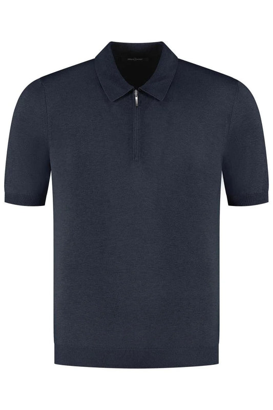 Gran Sasso fine knit zip polo