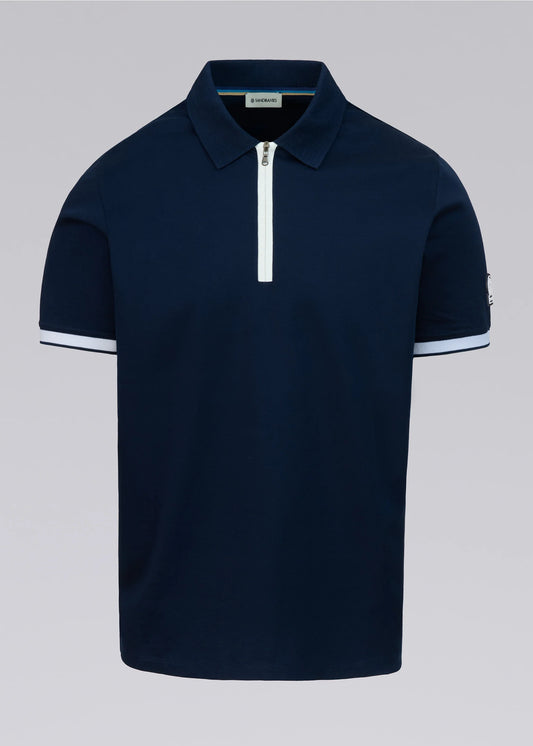 Sandbanks silicone zip polo (navy)