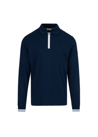 Sandbanks silicone zip long polo (navy)