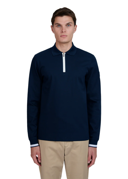 Sandbanks silicone zip long polo (navy)