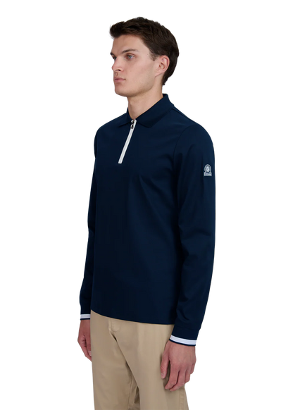 Sandbanks silicone zip long polo (navy)
