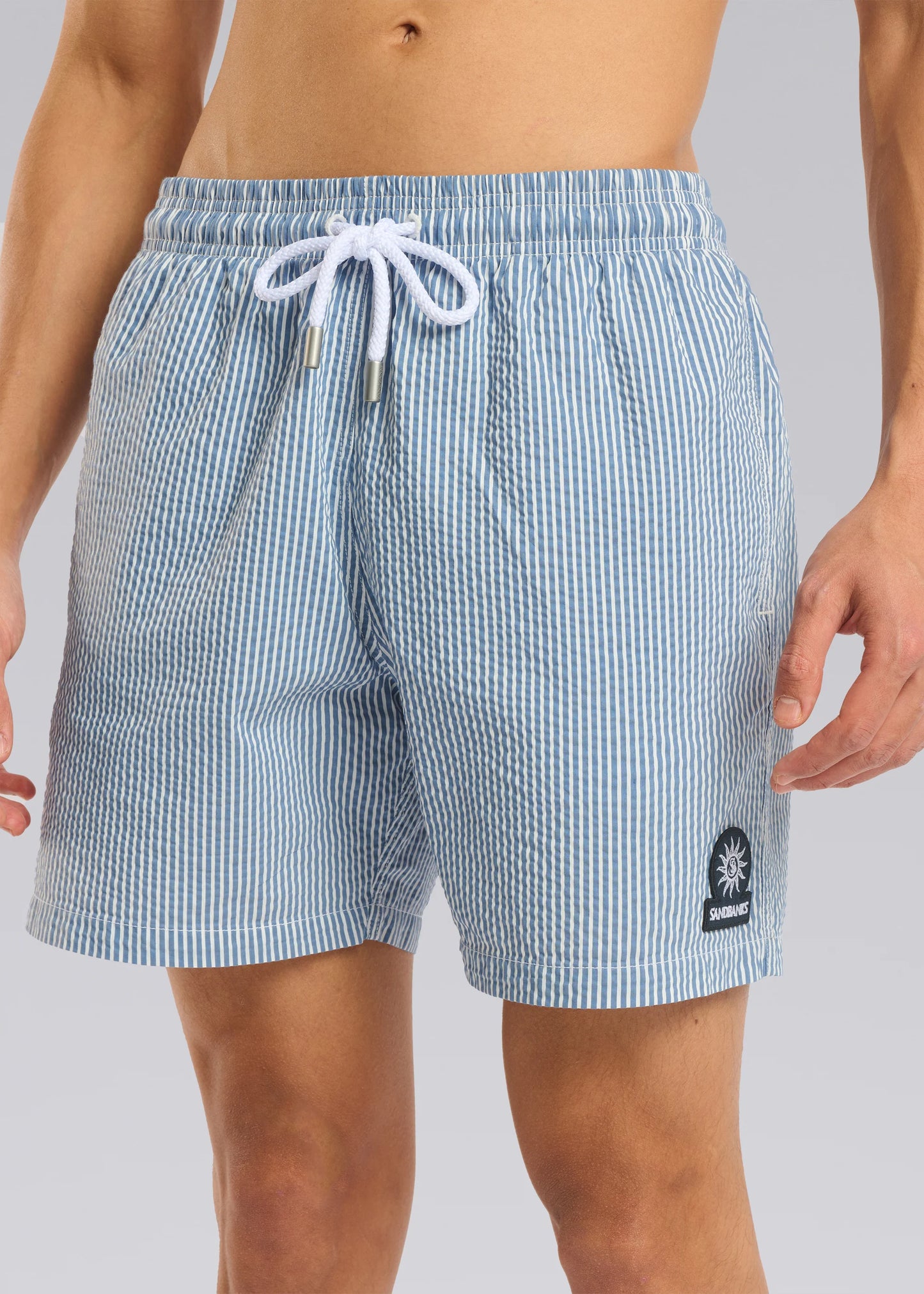Sandbanks stripe swim Short - Navy / white