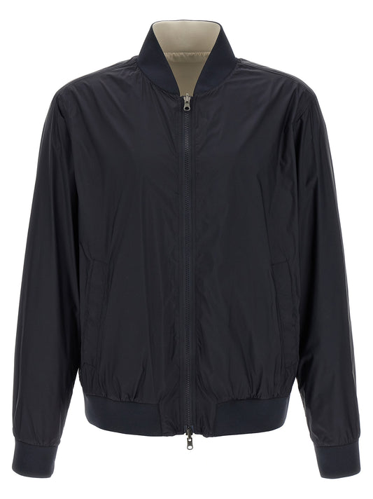 Pal Zileri reversible zip up shell bomber jacket  navy/beige