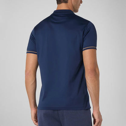 Pal zileri mercerised zip polo (blue)