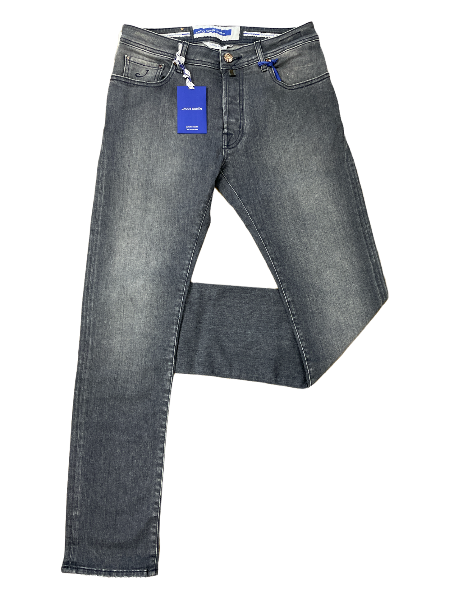 Jacob Cohen Grey Denim Jean / Sand Badge